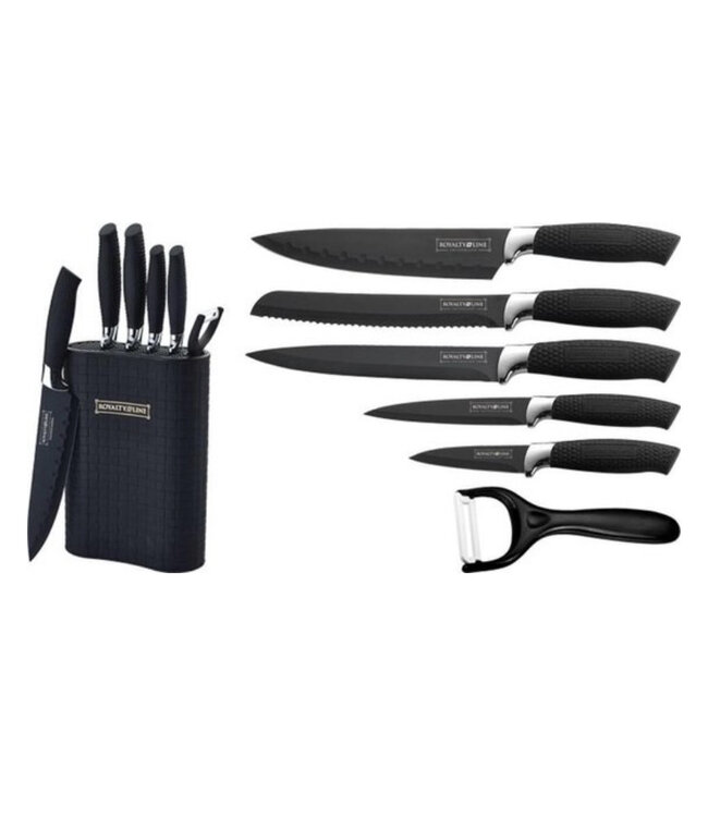 Royality line Ensemble de 7 couteaux avec bloc