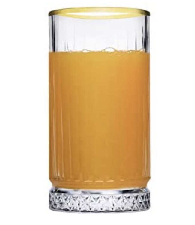 Pasabahce Pasabahce Elysia Golden Long Drink Glass 435cc 4Pc Set