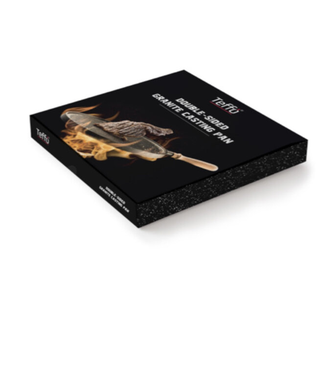 Teffo 3-in-1 Granieten Gietpan Dubbelzijdig - Grillpan - Pannenkoekenpan - Crêpepan - 35cm