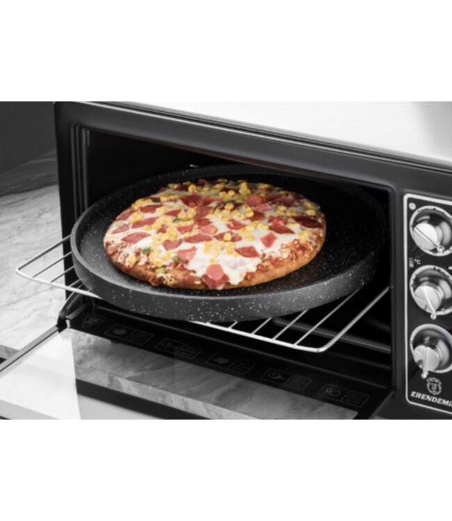 Teffo 3-in-1 Granieten Gietpan Dubbelzijdig - Grillpan - Pannenkoekenpan - Crêpepan - 35cm