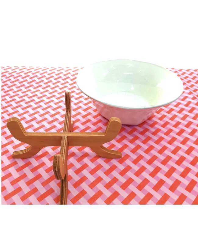 Suikerpot met houten standaard