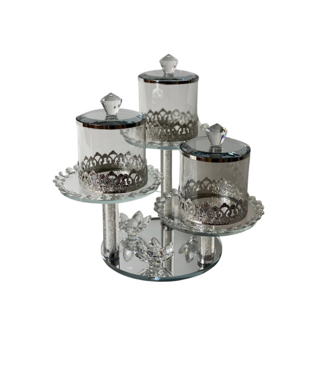 Etagere met suikerpotten