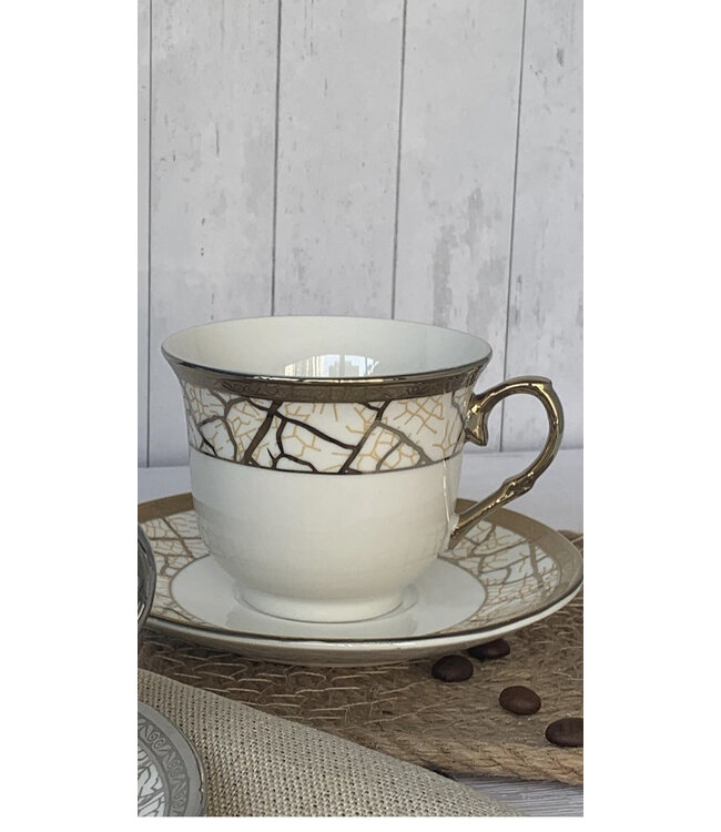 Zellerfeld 12-delige koffiekopjes met goudkleurige design