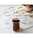 Pasabahce Elysia - Golden Touch - Verres à thé turcs avec bord doré - Lot de 6 - 170 ml -
