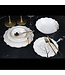 Service de table 6 personnes, 25 pièces blanc cerclé d'or