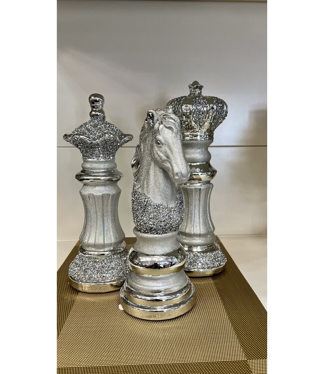 Ornement de pièce d'échecs géant |  Statue Roi Reine Chevalier