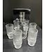 7-teiliges geripptes Glasset mit Krug