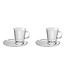 Pasabahce Tribeca Teeglas mit Untertasse 400 ml – Gehärtetes Glas – 2 Stück