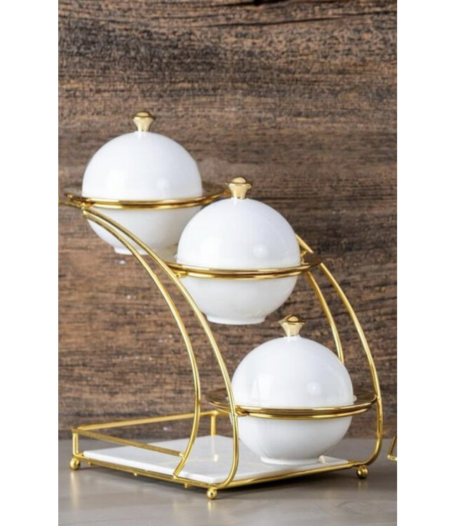 3-delige Snack&tapas set met houder