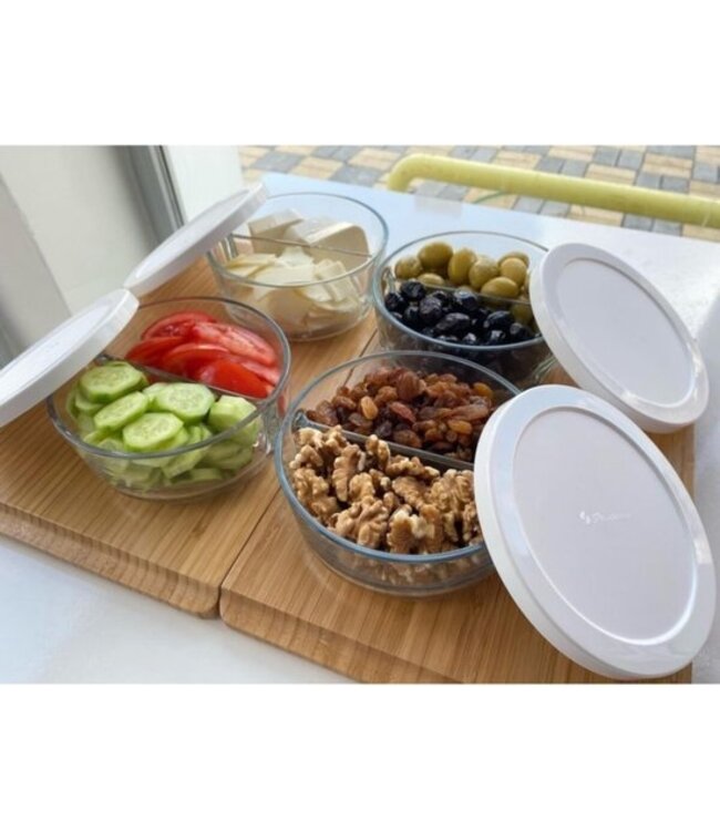 Pasabahce Polar – Glazen Bewaarbak – Rond – 785 ml – 2 Vakjes