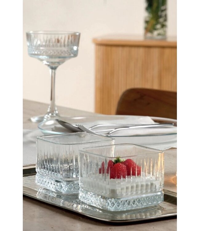 Pasabahce Elysia – Vierkante Snack/Tapasschaaltjes – Glas – 80 mm x 80 mm – Set van 4