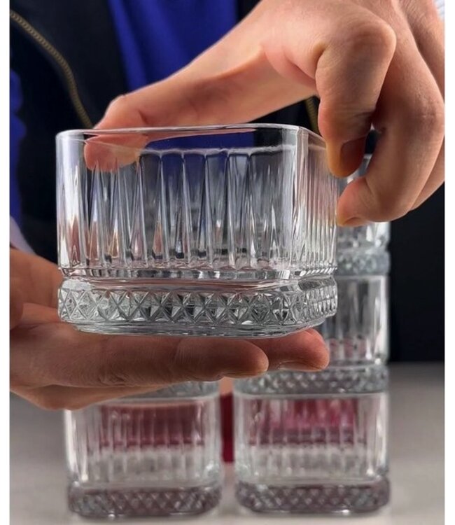 Pasabahce Elysia – Vierkante Snack/Tapasschaaltjes – Glas – 80 mm x 80 mm – Set van 4