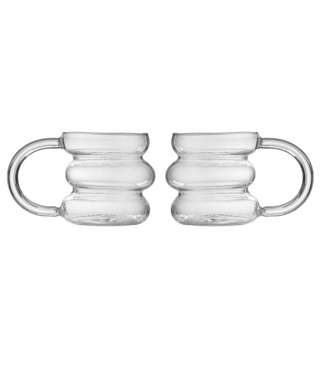 Wave twist glazen mok | 2 stuks | 450 ml