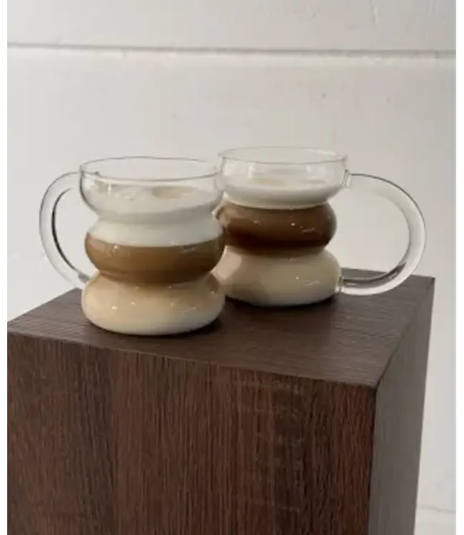 Wave twist glazen mok | 2 stuks | 450 ml