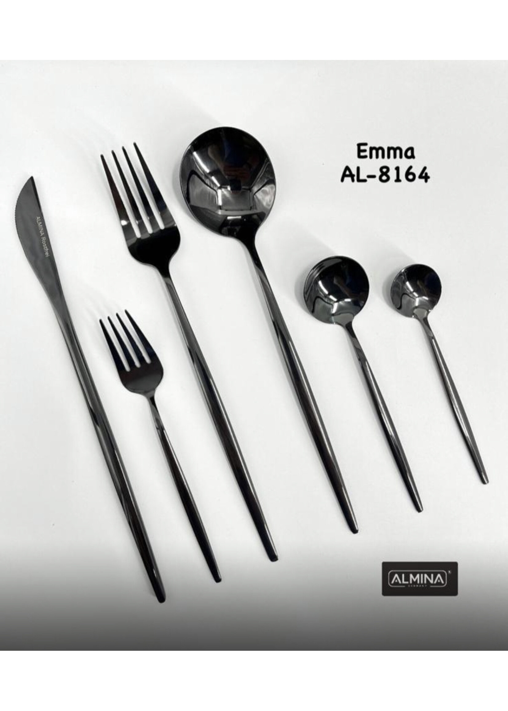36-delige bestekset Almina Emma zwart kleur