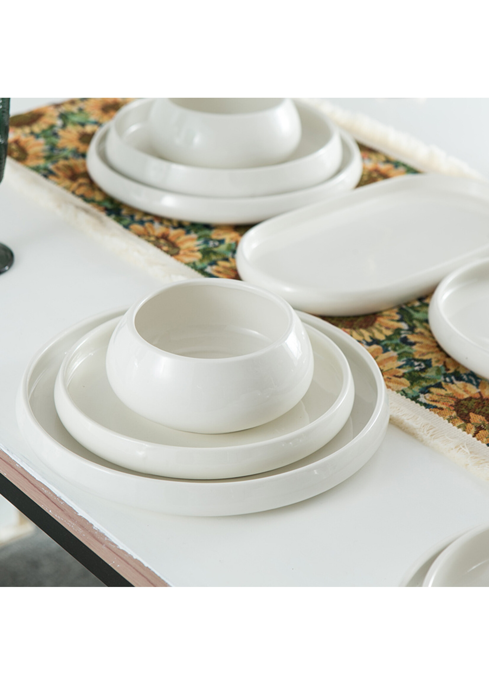26-delige serviesset Witte Roos Bone Bianco
