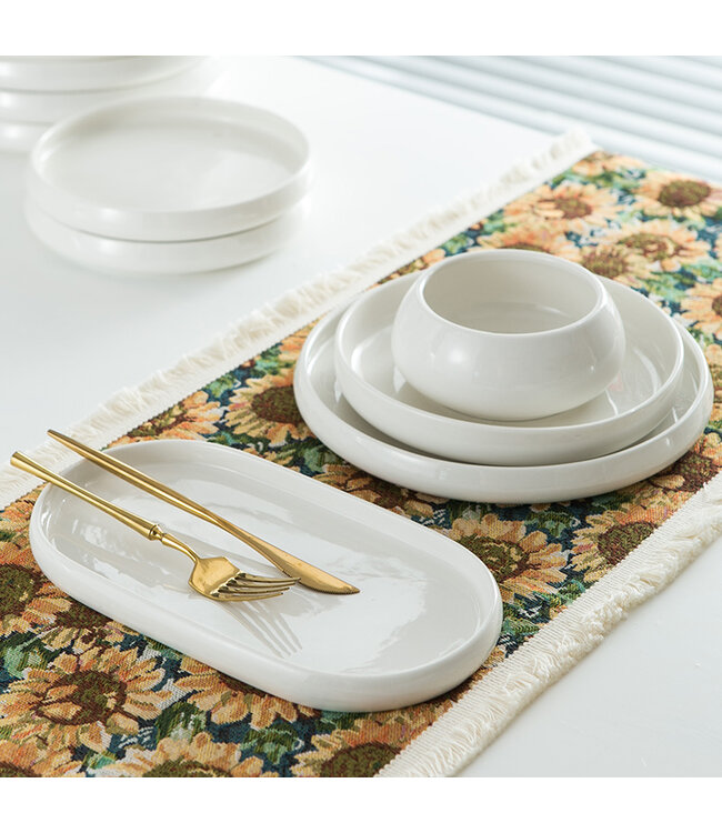 26-delige serviesset Witte Roos Bone Bianco