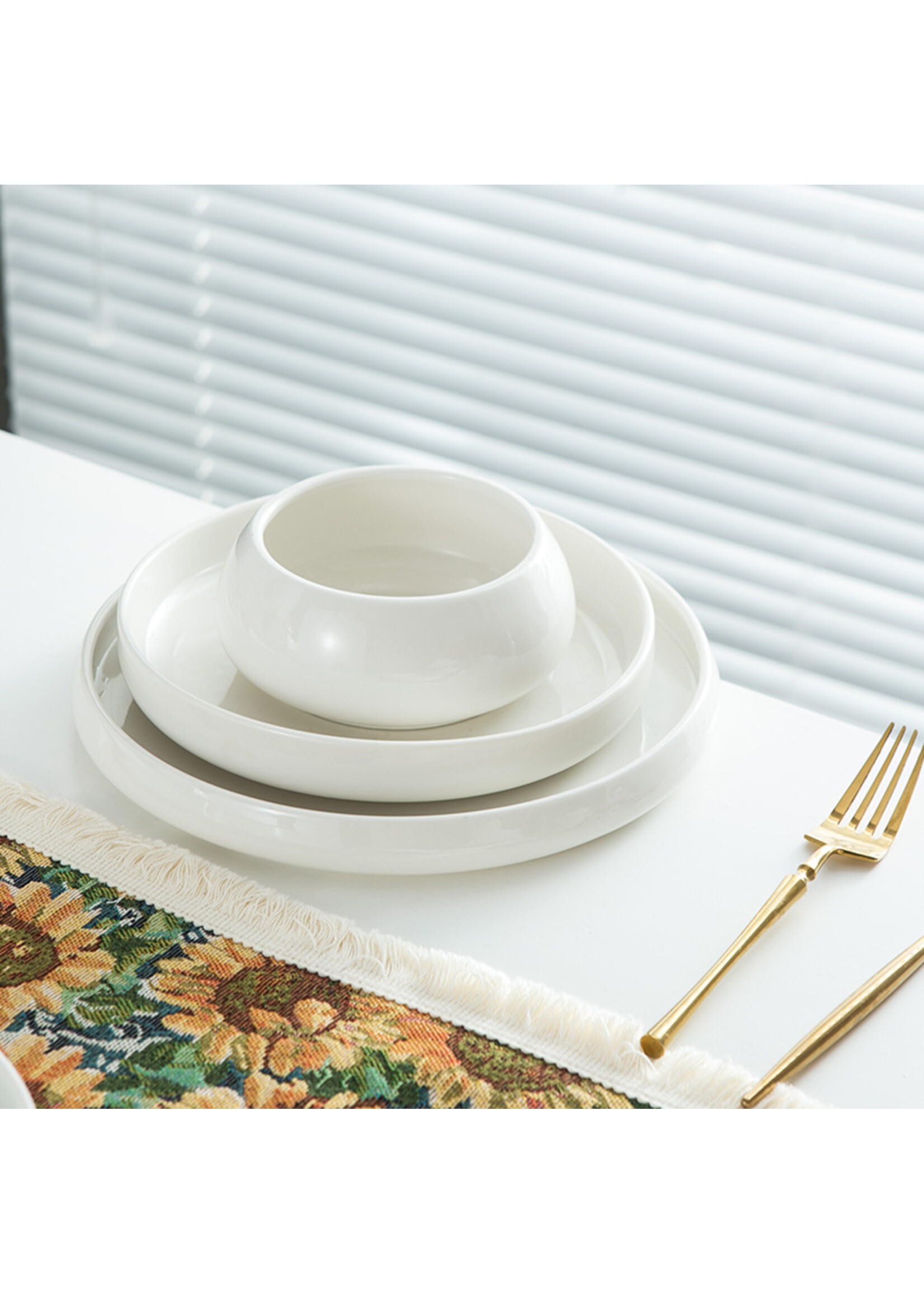 26-delige serviesset Witte Roos Bone Bianco