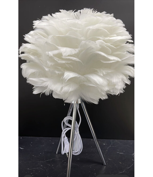 Lampe de table avec plumes