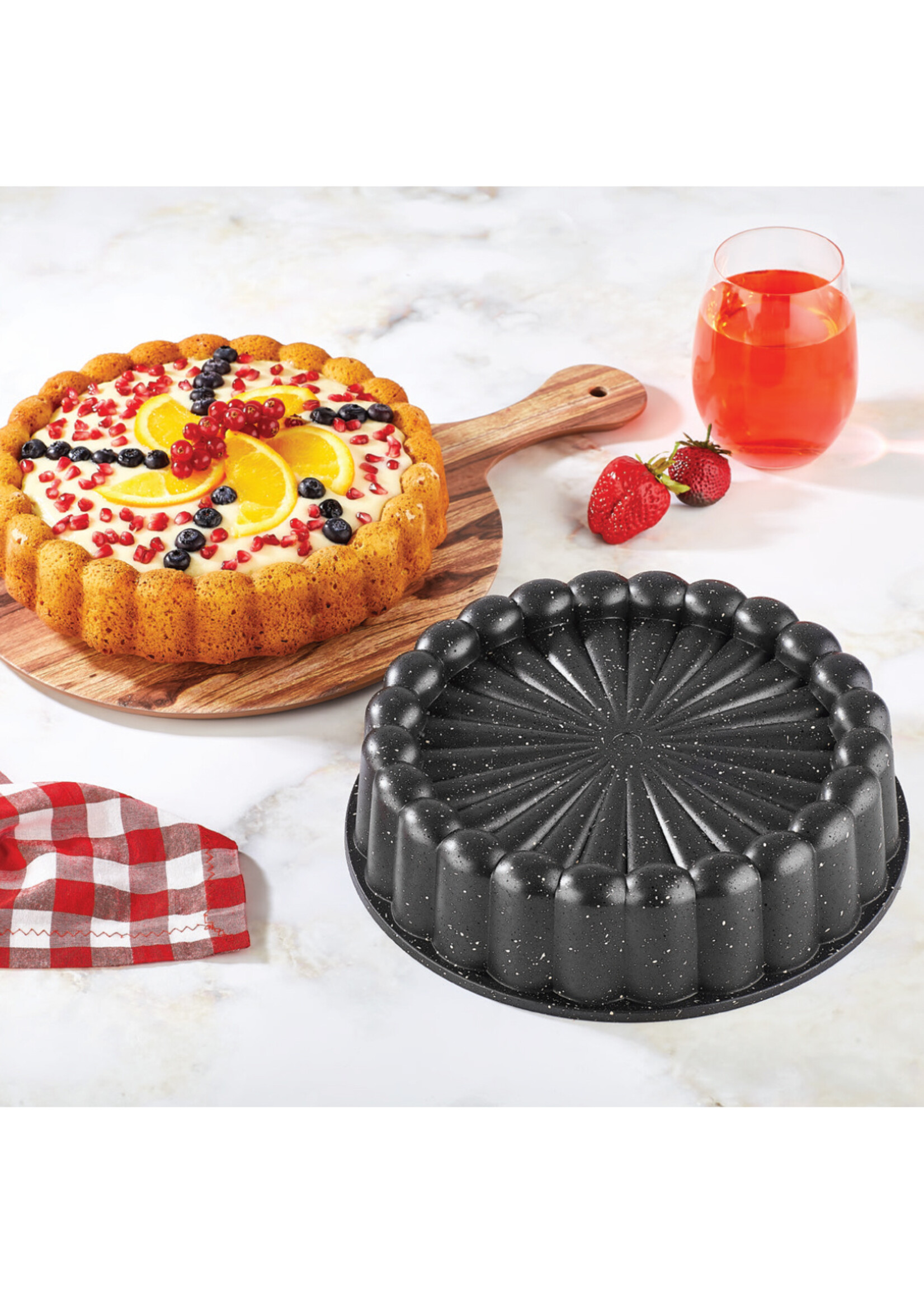 Polochef Elif Backform Granit | Antihaftbeschichtung | 26cm | Schwarz