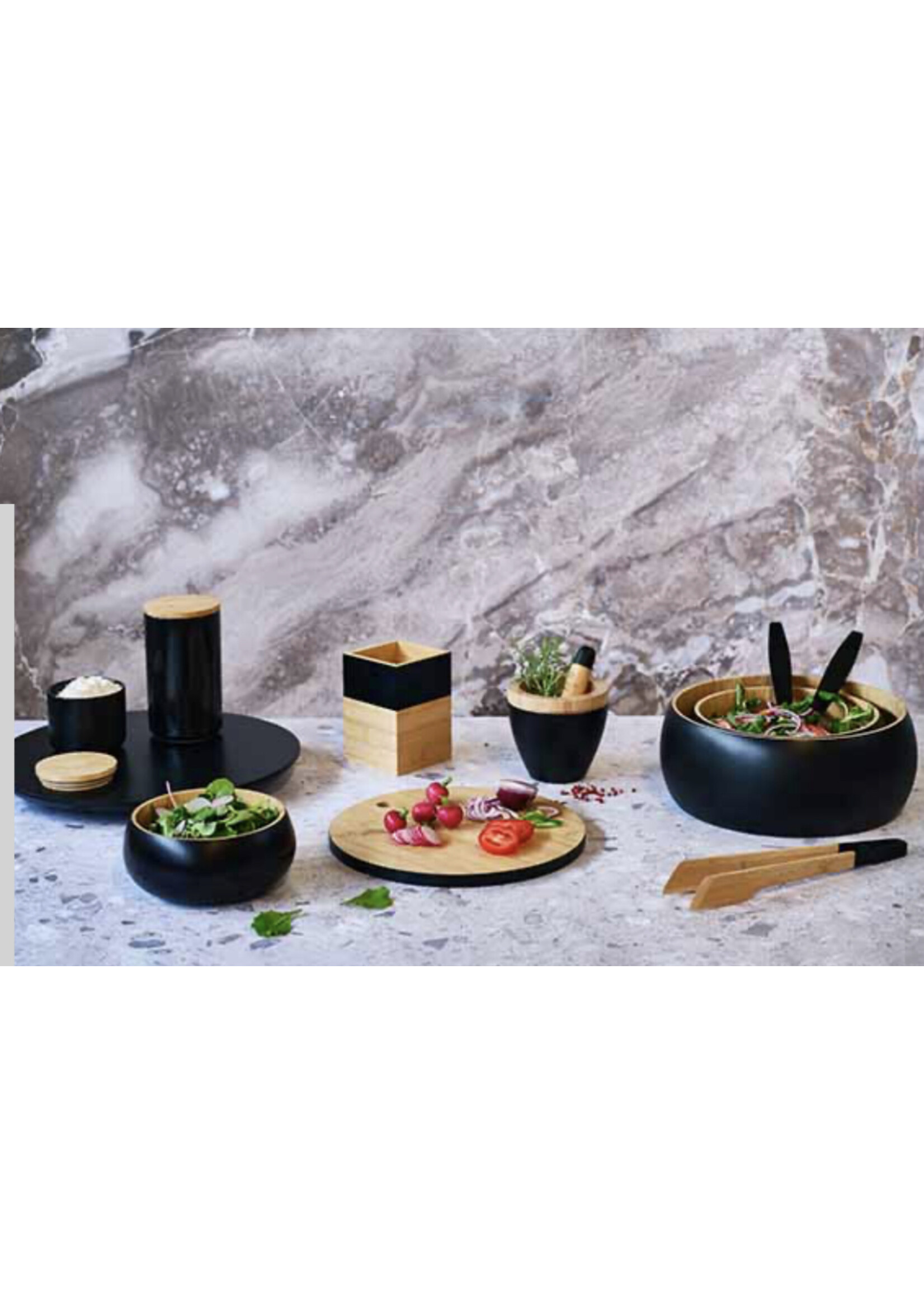 COSY&TRENDY BLACK&WOOD SALADEKOM D20XH8CM BAMBOE