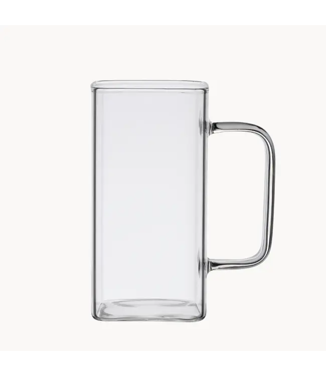 Almina Tasse en verre rectangulaire carrée | 2 pièces | 350 ml