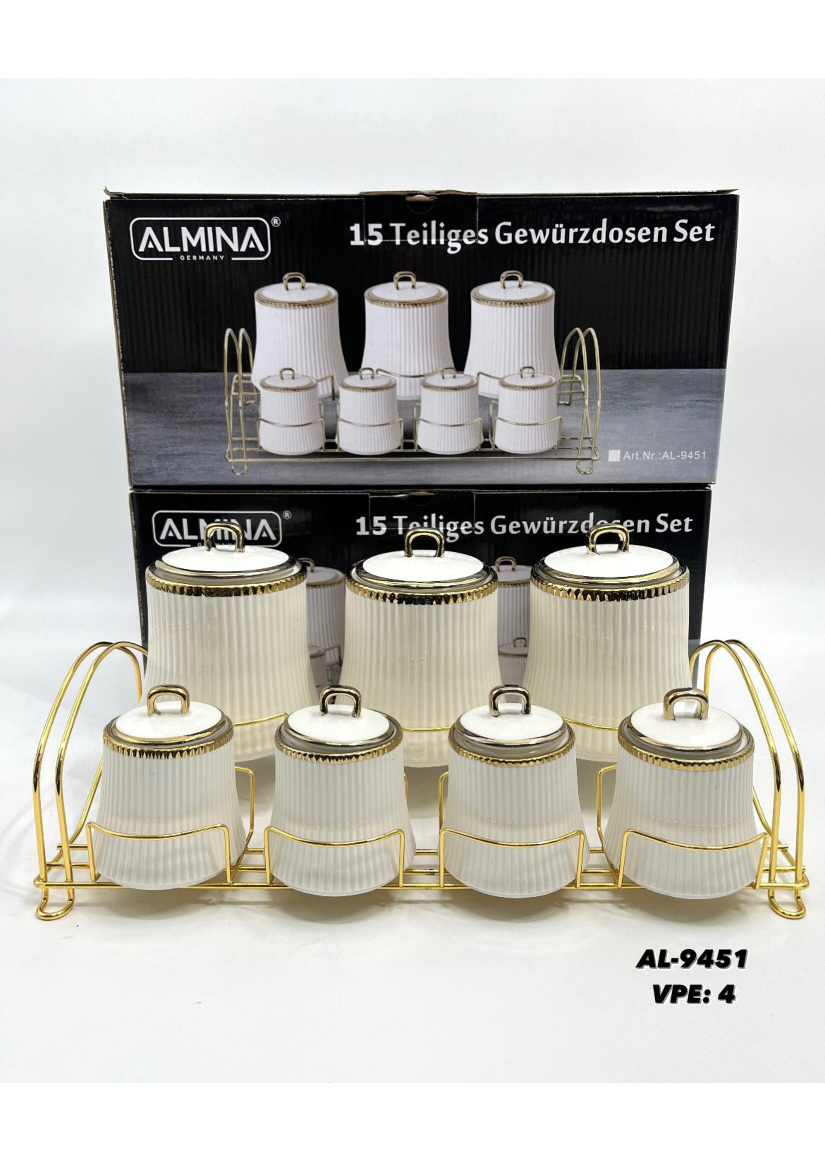 Almina Service à épices 15 pièces avec support