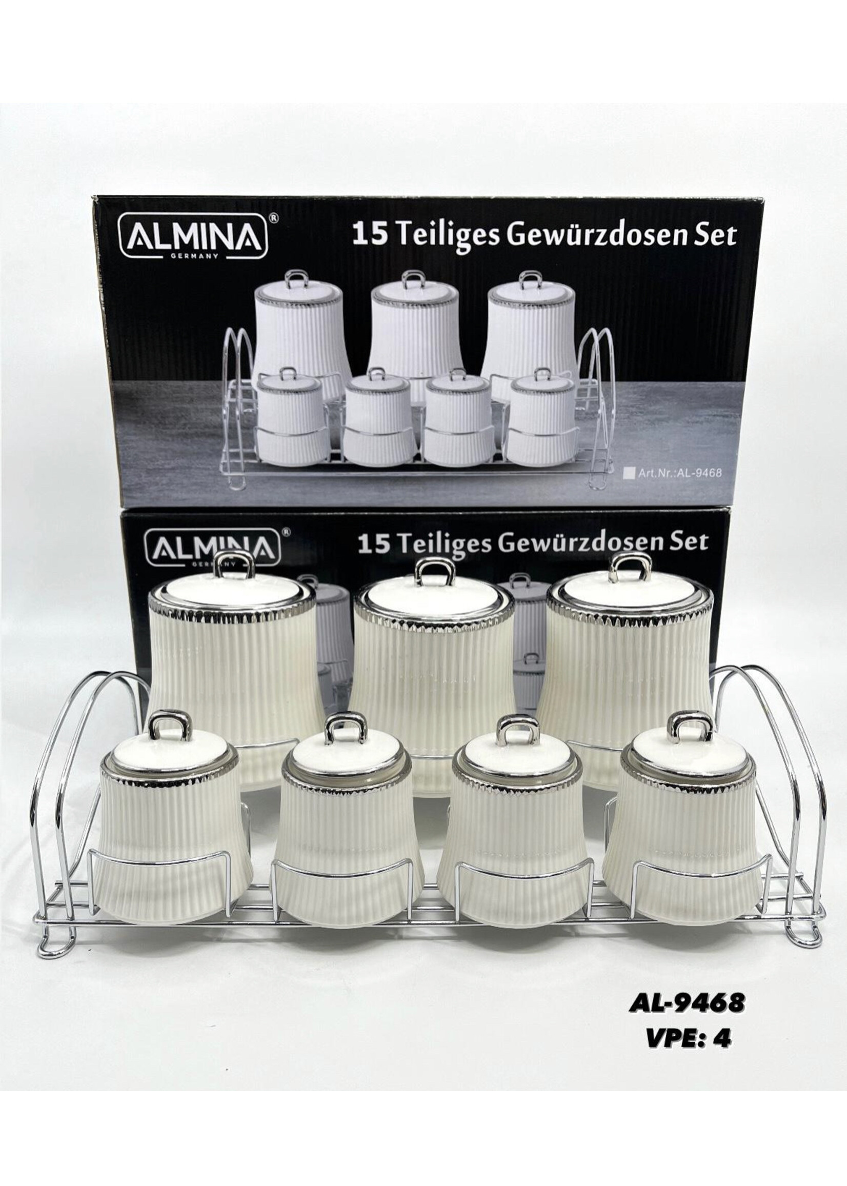 Almina Service à épices 15 pièces avec support