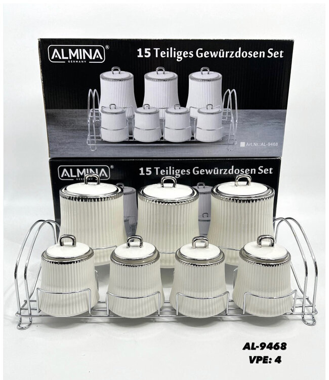 Almina 15-delige specerijen set met houder