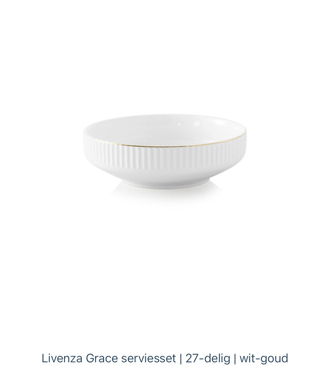 Livenza Grace Geschirrset | 27-teilig | Weißgold