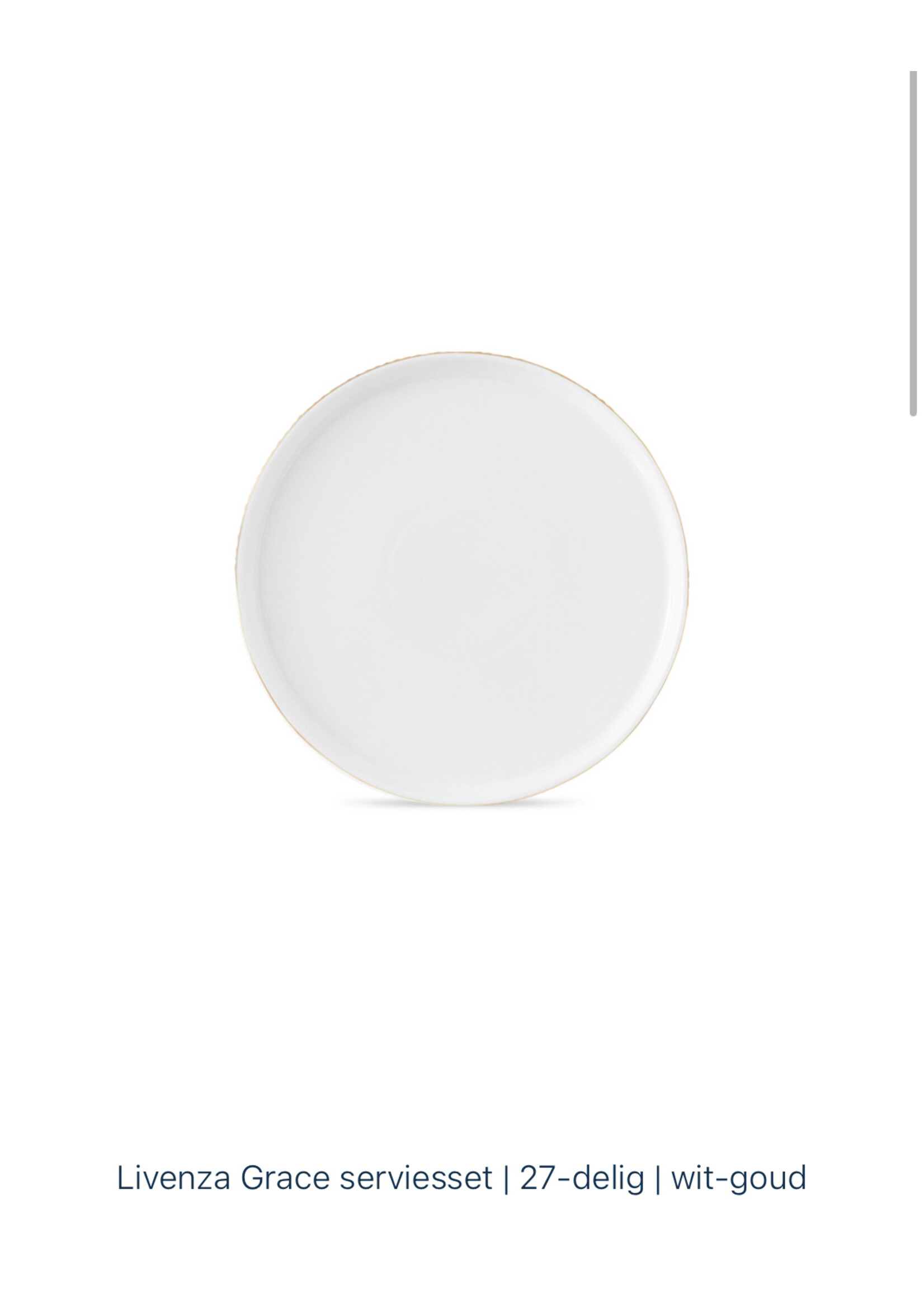 Livenza Grace serviesset | 27-delig | wit-goud