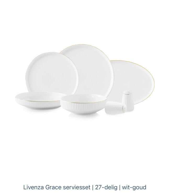 Service de table Livenza Grace | 27 pièces | or blanc