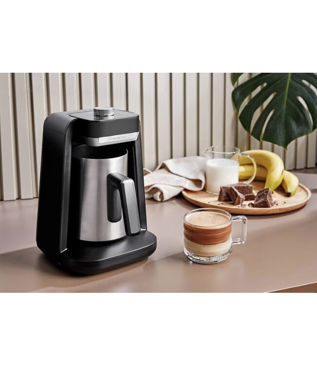 OKKA Rich Spin Pro Türkische Kaffeemaschine Schwarz – Chrom