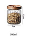 Voorraadpot ribbel met acacia houten deksel