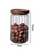 Voorraadpot ribbel met acacia houten deksel