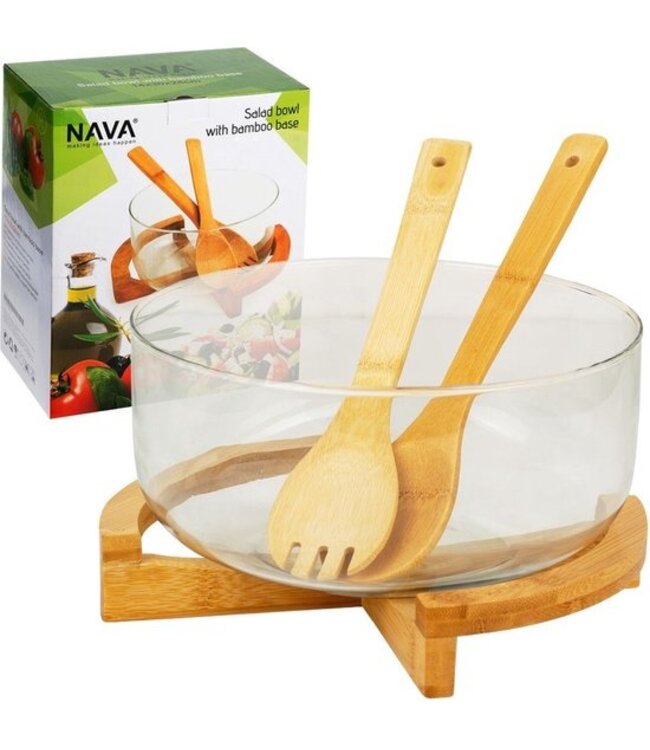 Saladekom met Slabestek Glas TERRESTRIAL 24 cm, 4 l