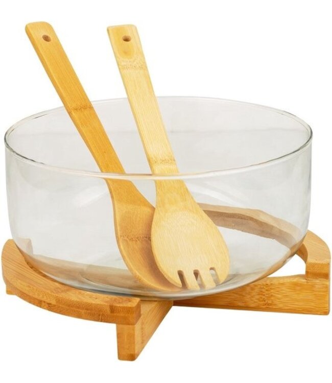 Saladekom met Slabestek Glas TERRESTRIAL 24 cm, 4 l