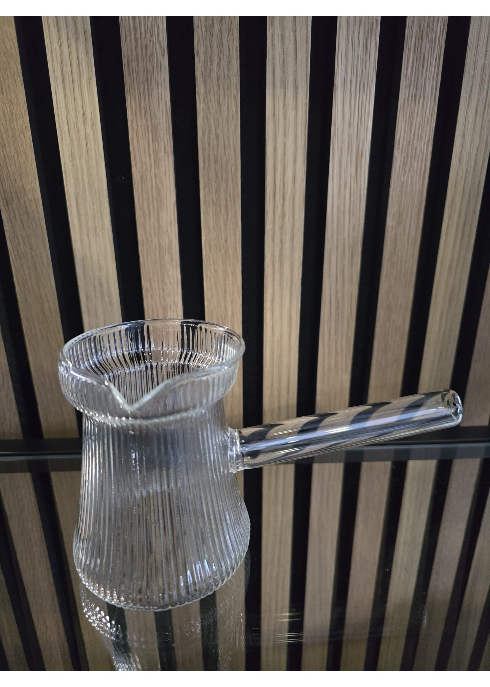 Glas-Cezve 500 ml – hitzebeständiges Cezve mit elegantem Rippel-Design