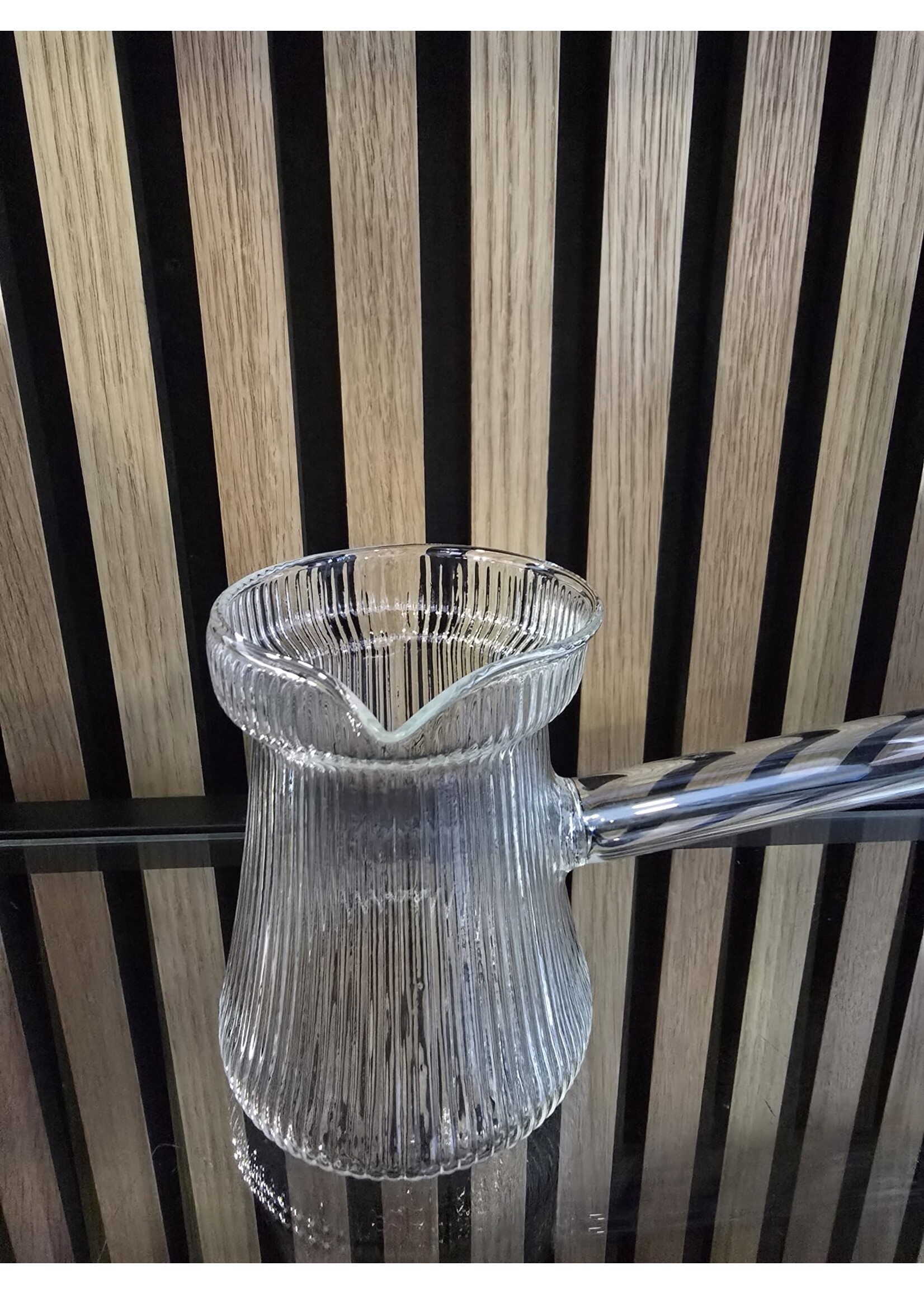 Glas-Cezve 500 ml – hitzebeständiges Cezve mit elegantem Rippel-Design
