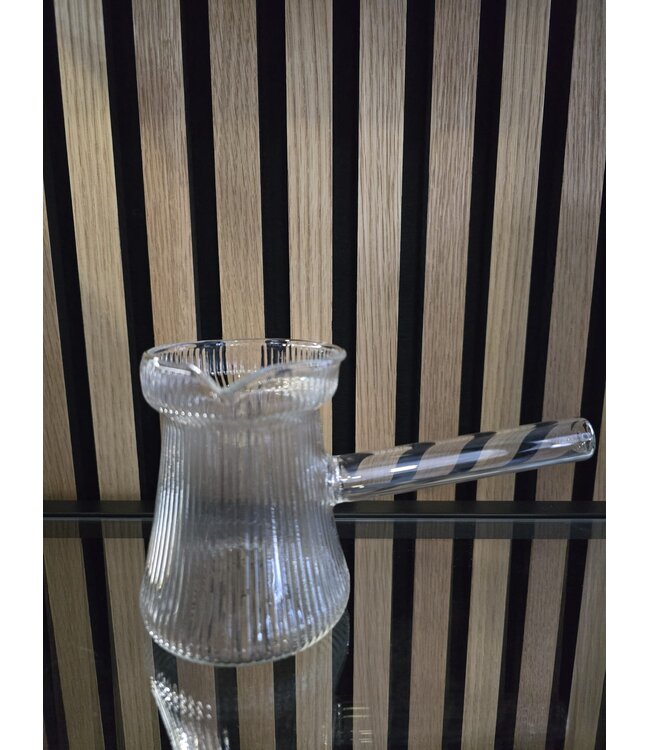 Glas-Cezve 500 ml – hitzebeständiges Cezve mit elegantem Rippel-Design