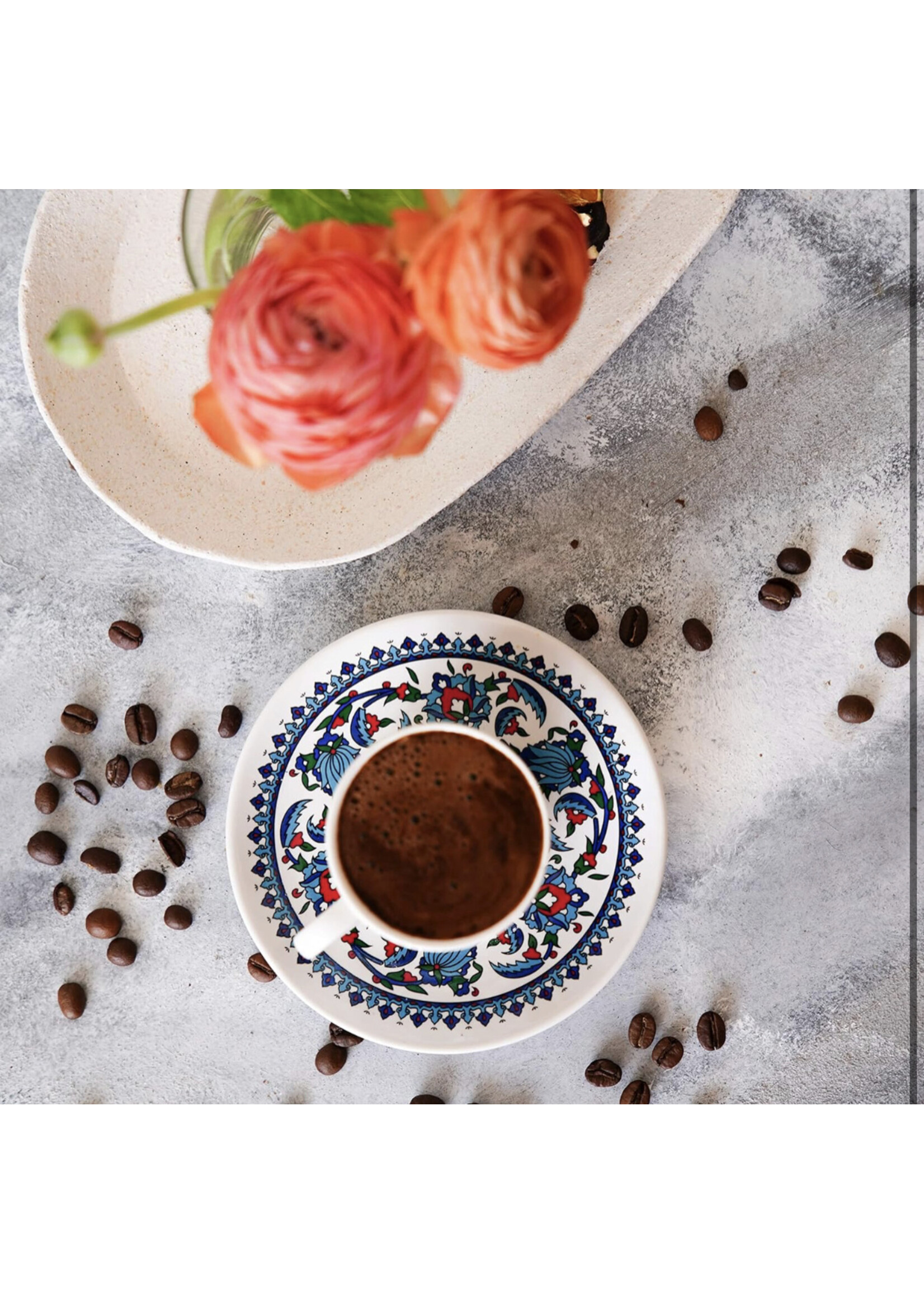 Kütahya Türkische Kaffeetassen im 6er-Set mit Untertassen