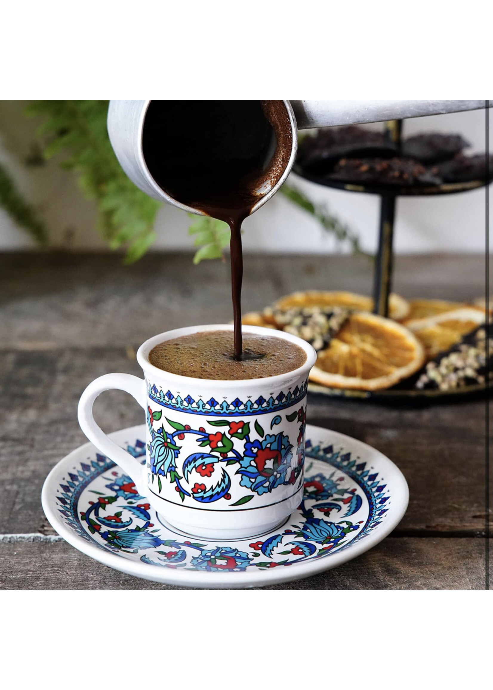 Kütahya Türkische Kaffeetassen im 6er-Set mit Untertassen