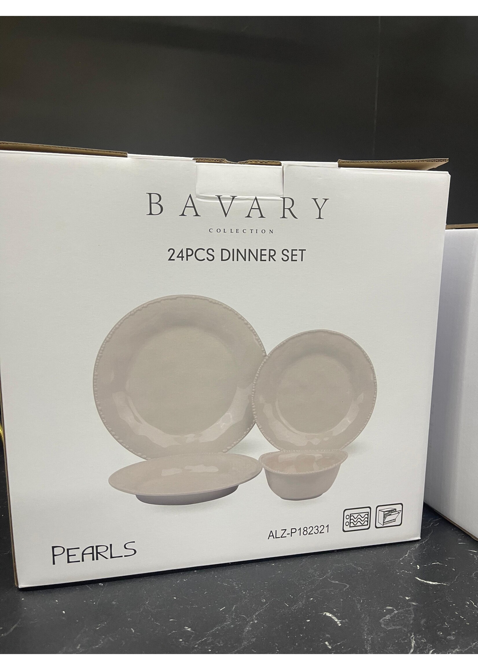 Bavary 24-delige Serviesset pearls creme kleur
