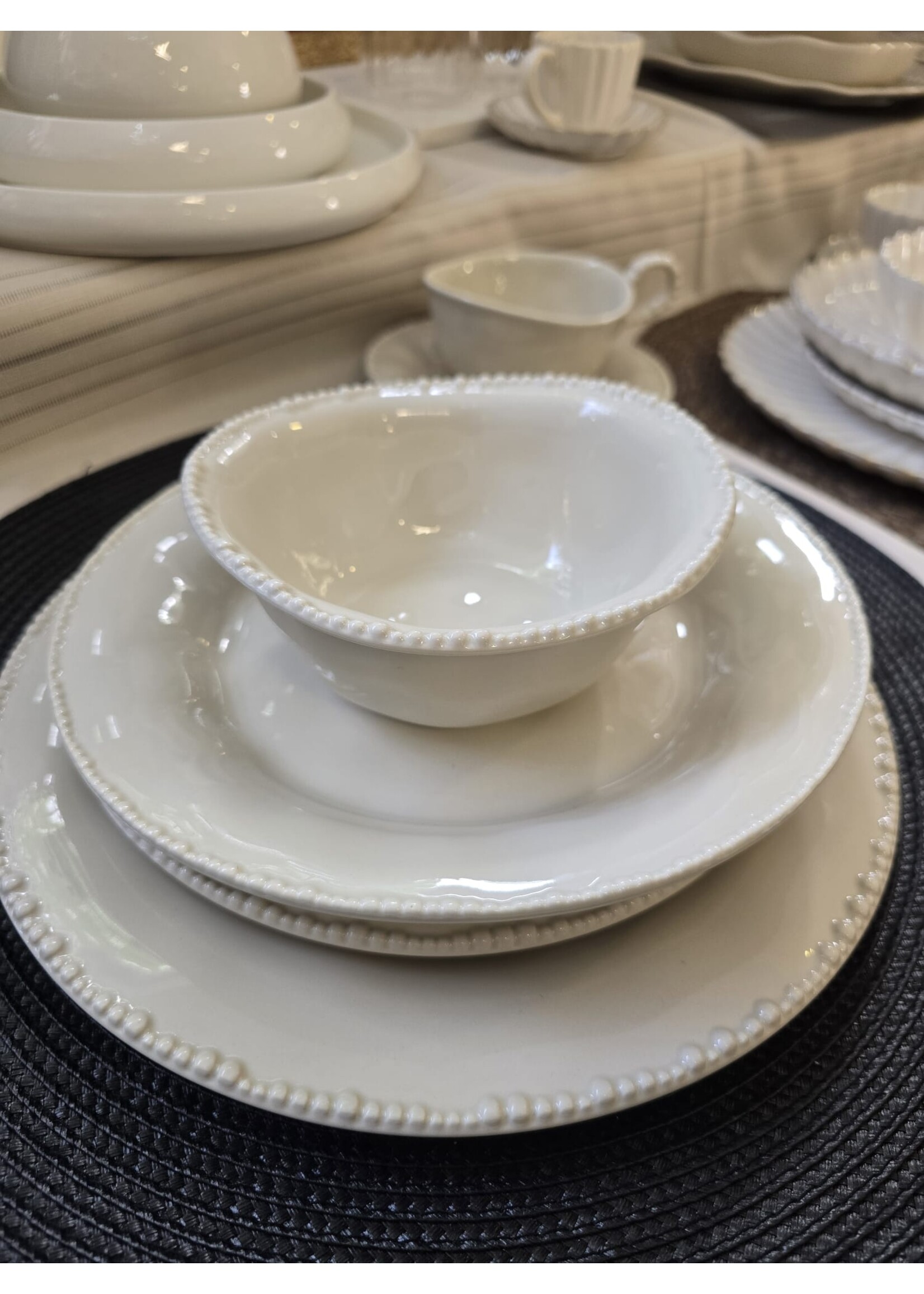 Bavary Service de table 24 pièces couleur crème perles