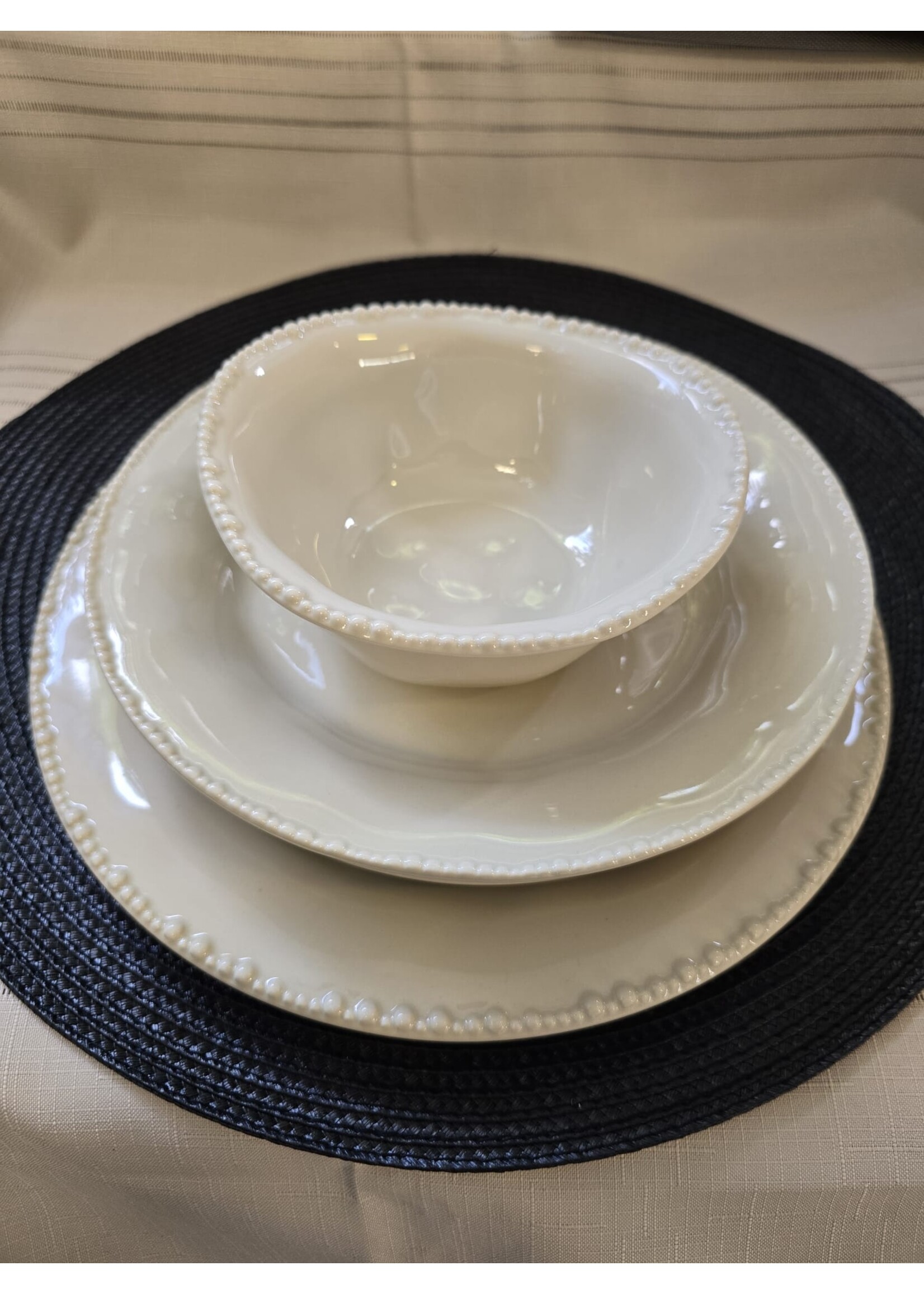 Bavary Service de table 24 pièces couleur crème perles