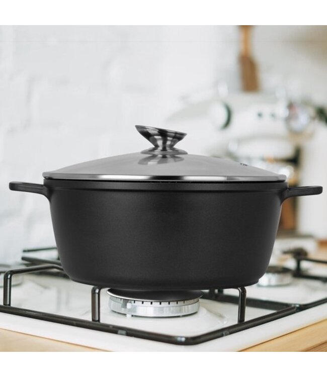 Braadpan 40 cm – 19,5 liter – Royalty Line Zwitserse Titanium – Antiaanbaklaag