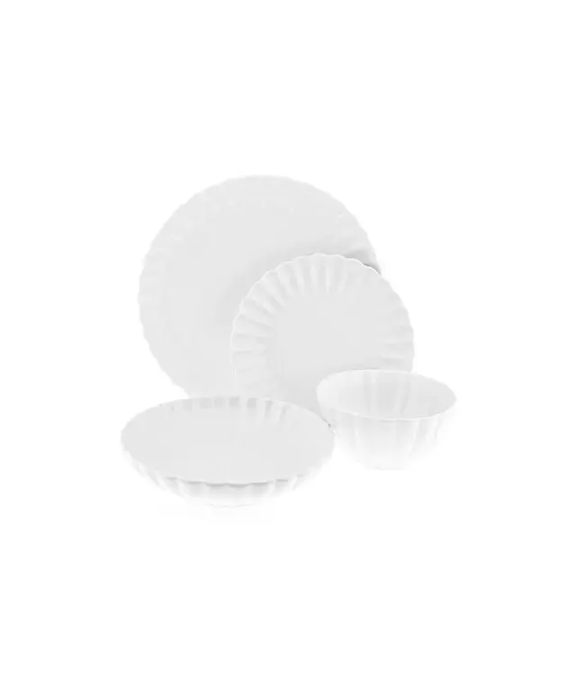 Almina 24-teiliges Daisy Tafelservice | Weiß