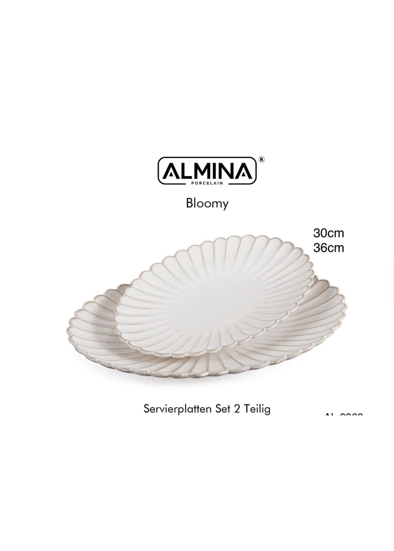 Almina 2-teiliges Bloomy Geschirr-Geschirr