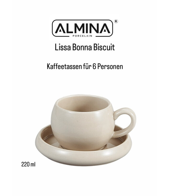 koffiekopjes almina lissa bone biscuit 220ml