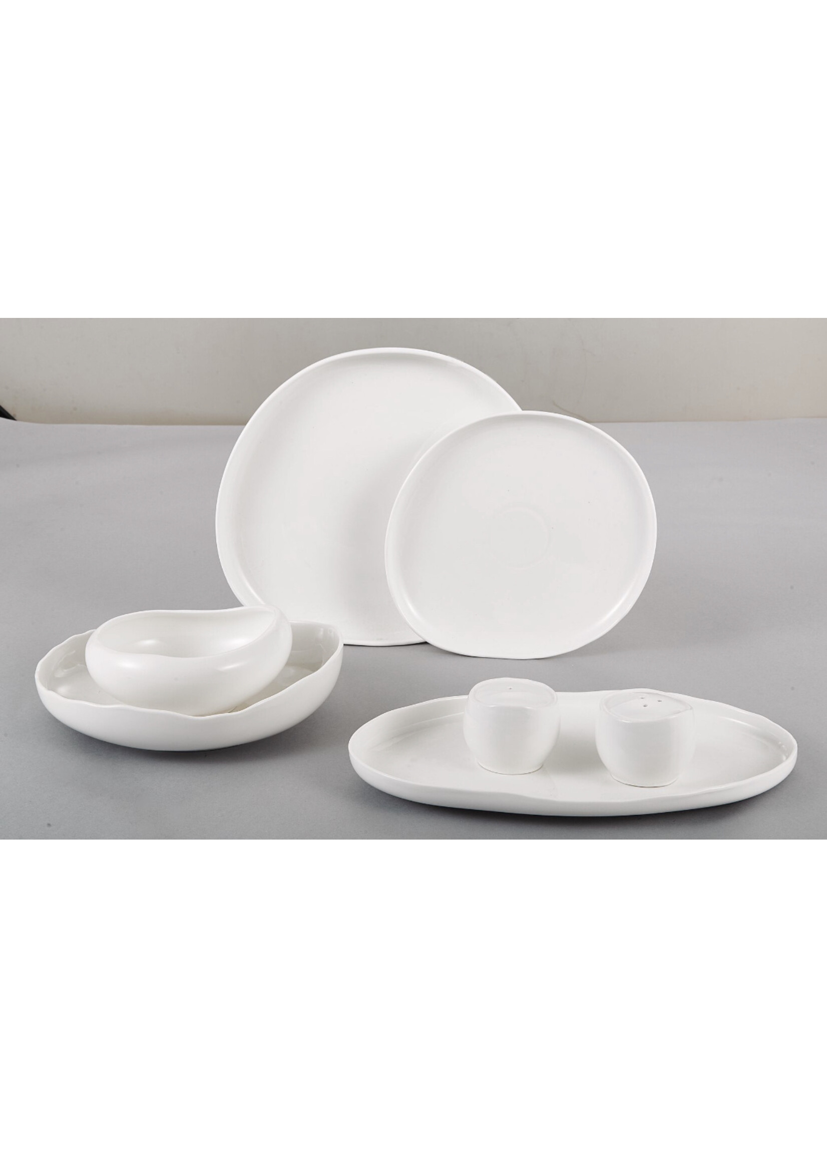 Bavary Service de table 27 pièces couleur blanc vague
